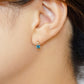 18K/10K London Blue Topaz Earrings [Shooting Star] (Yellow Gold) - Model Image