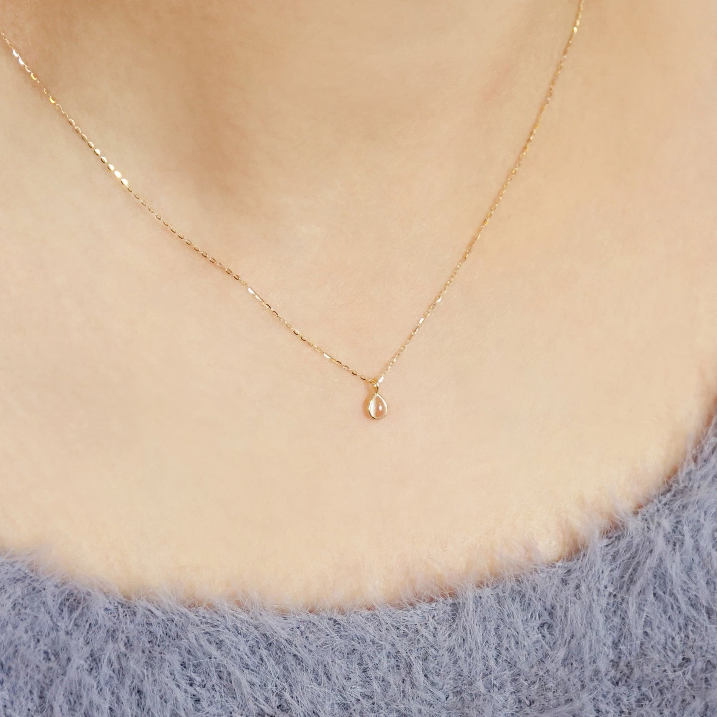 10K 2Way Necklace [Bonbonniere] (Yellow Gold) - Model Image