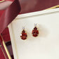 18K/10K Garnet Earrings [Bouquet] (Yellow Gold) - Product Image