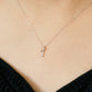 10K Diamond Necklace [Tiny Bow] (White Gold) - Model Image