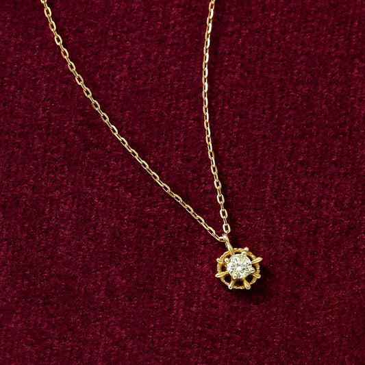 10K Diamond Necklace [Crochet] (Yellow Gold) - Product Image