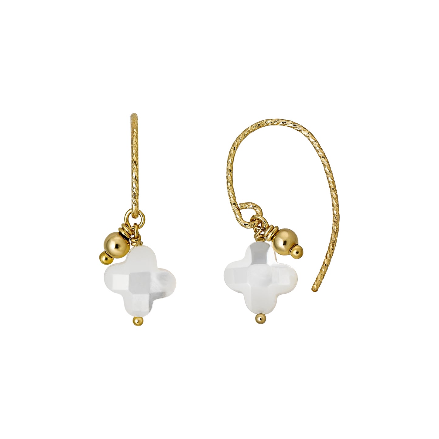 Gold Filled Flower Wire Earrings - Product Image