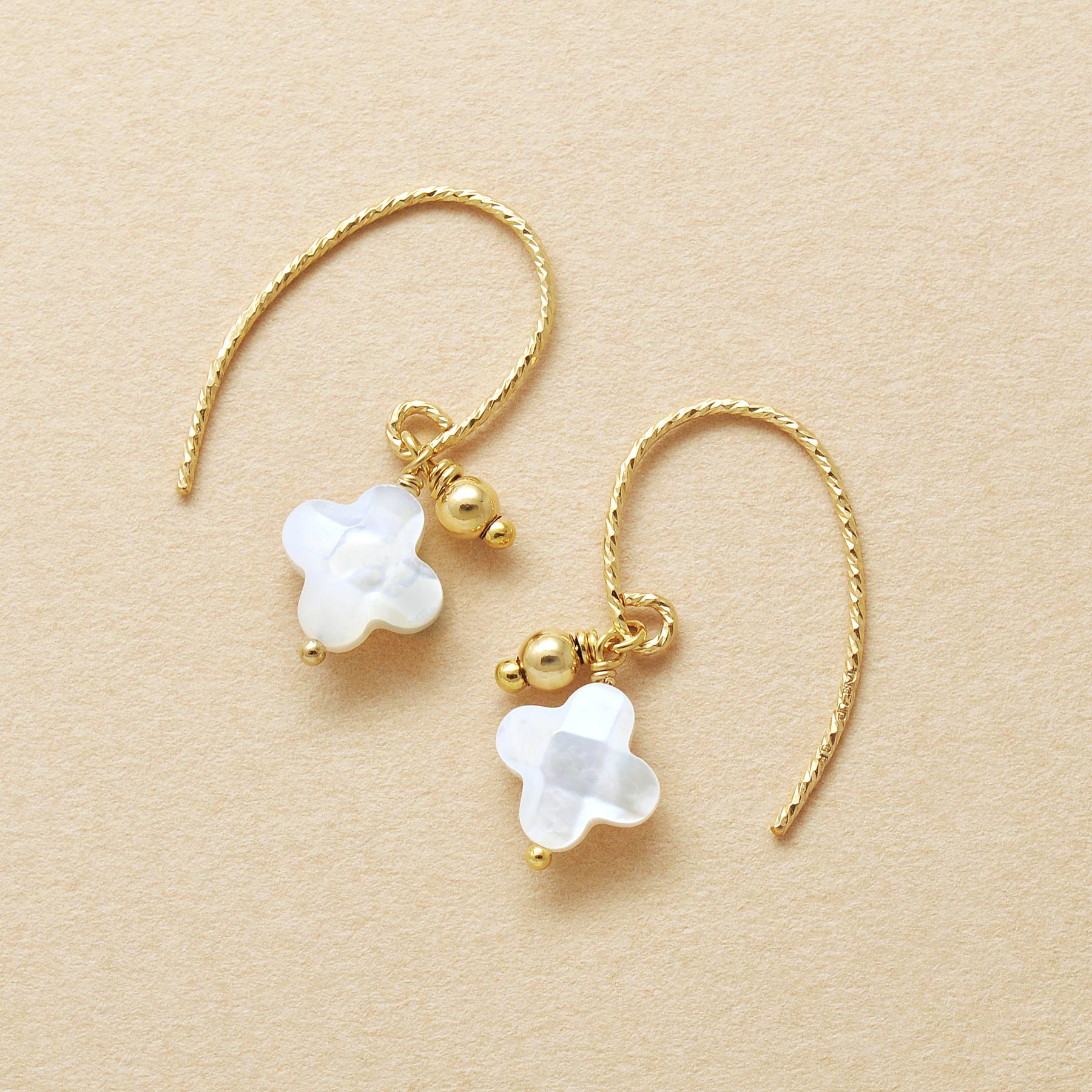 Gold Filled Flower Wire Earrings - Product Image