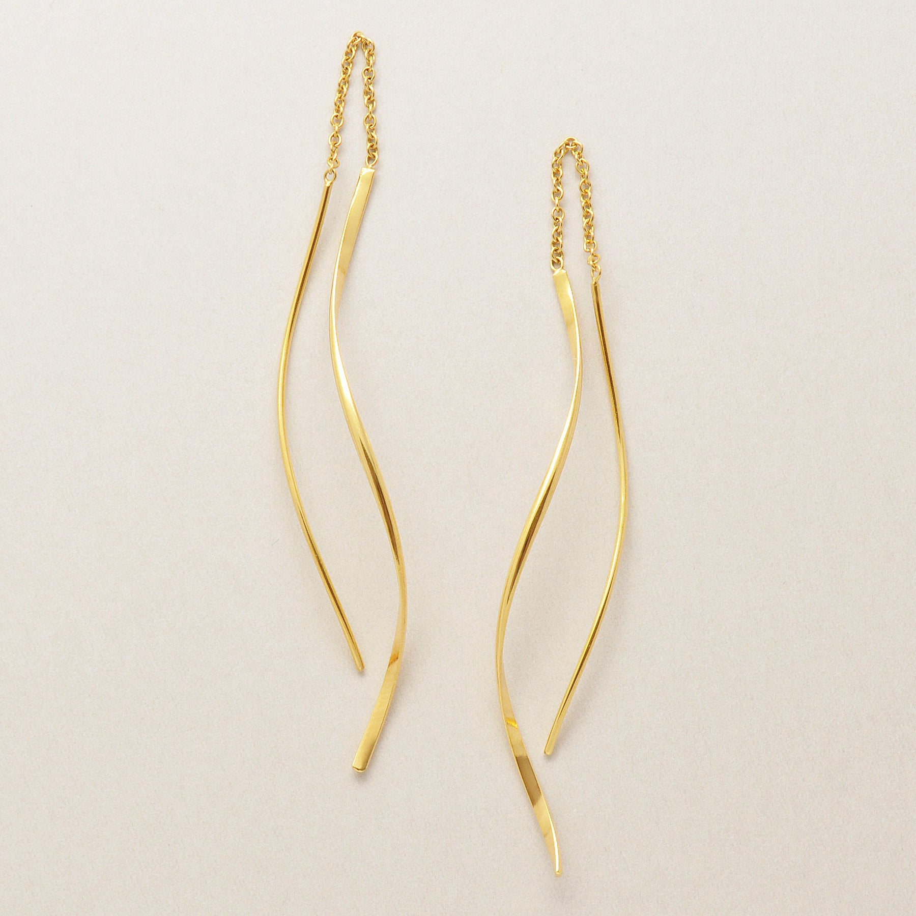 Gold Filled Twisted Line Threader Earrings - Product Image