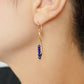 Gold Filled Lapis Lazuli Dangle Earrings - Model Image