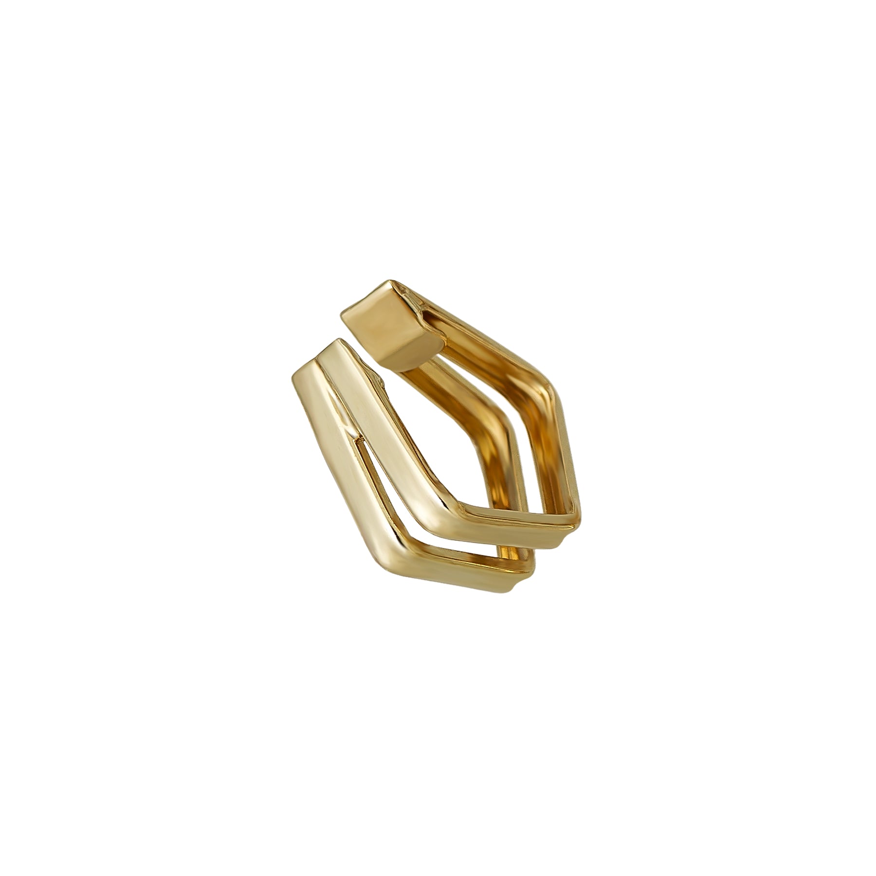 10K Pentagon Ear Cuff (Yellow Gold) - Product Image