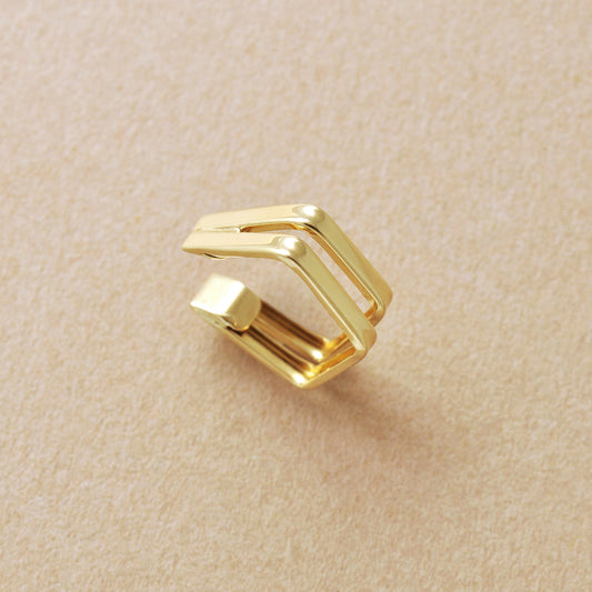 10K Pentagon Ear Cuff (Yellow Gold) - Product Image