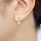 10K Akoya Pearl Hoop Clip-On Earrings (Yellow Gold) - Model Image