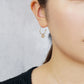 [Pannier] 18K/10K Lily Crescent Earrings (Yellow Gold) - Model Image