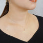 10K Moissanite Oval Necklace (Yellow Gold) - Model Image