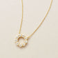 10K Moissanite Circle Flower Necklace (Yellow Gold) - Product Image