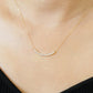 10K Moissanite Melee Decollete Line Necklace (Yellow Gold) - Model Image