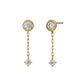 18K/10K Moissanite Solitaire Swinging Earrings (Yellow Gold) - Product Image