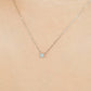 Platinum Ice Blue Diamond Solitaire Necklace (Small) - Model Image