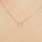 Platinum Ice Blue Diamond Solitaire Necklace (Medium) - Model Image