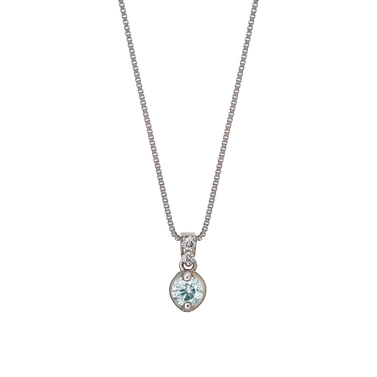 Platinum Ice Blue Diamond Swinging Necklace - Product Image