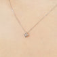 Platinum Diamond Square Petit Necklace - Model Image