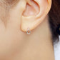 Platinum Diamond Dew Drop Earrings - Model Image