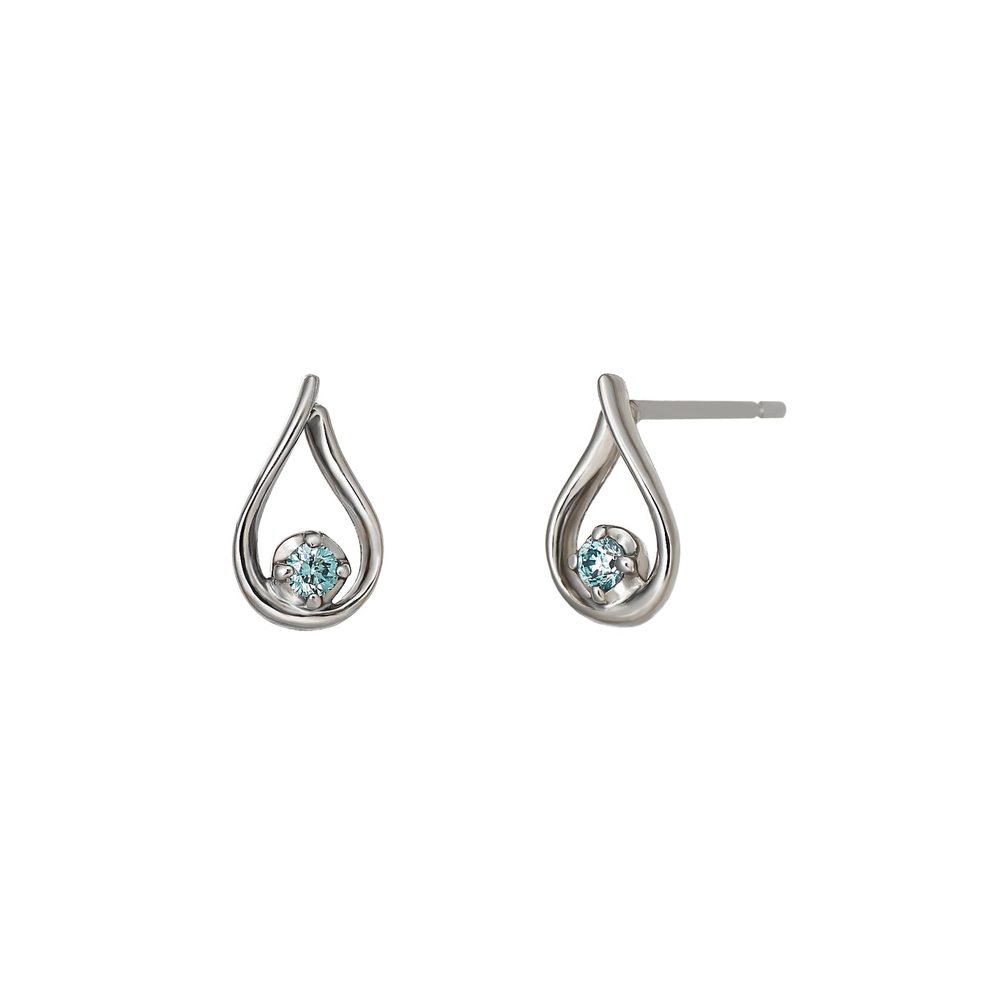 Platinum Ice Blue Diamond Dew Drop Earrings - Product Image