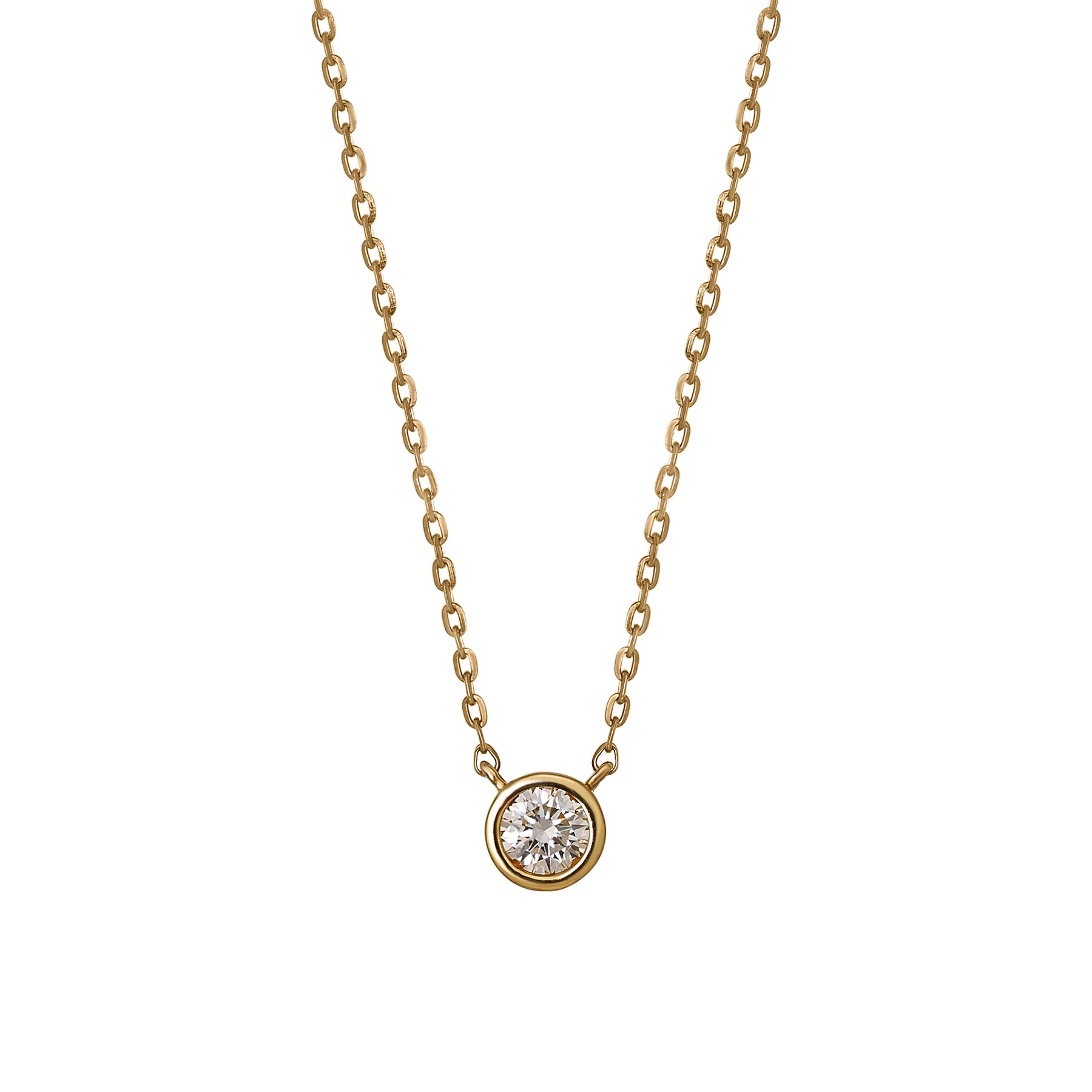 [Limited Edition] 18K Diamond Solitaire Necklace (Yellow Gold) - Product Image