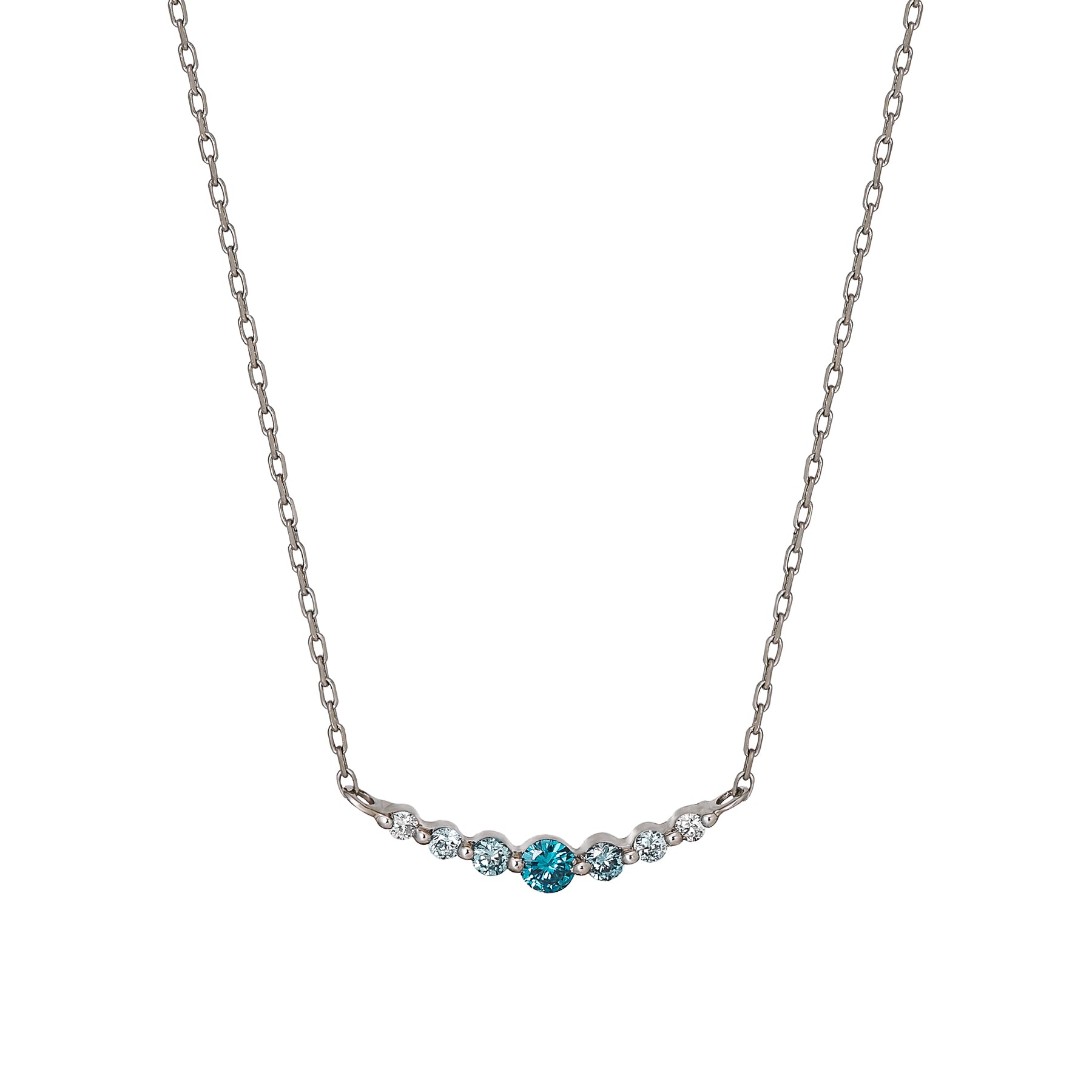 Platinum Diamond Color Gradation Necklace - Product Image