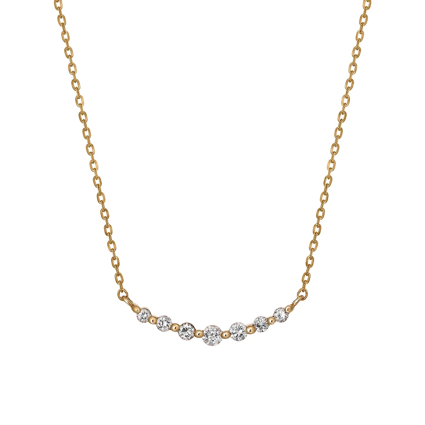 18K Diamond Gradation Necklace (Yellow Gold) - Product Image