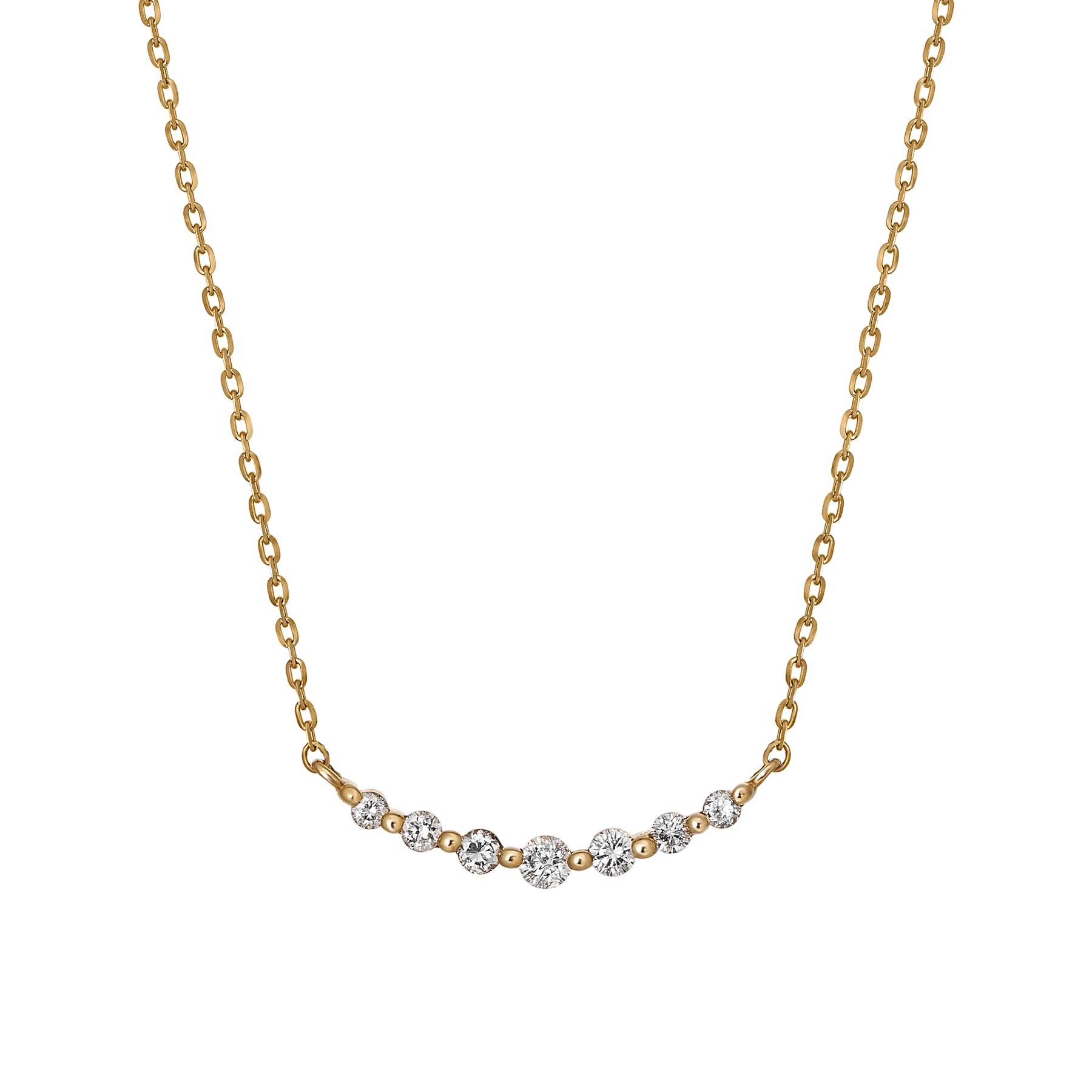 18K Diamond Gradation Necklace (Yellow Gold) - Product Image