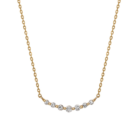 18K Diamond Gradation Necklace (Yellow Gold) - Product Image