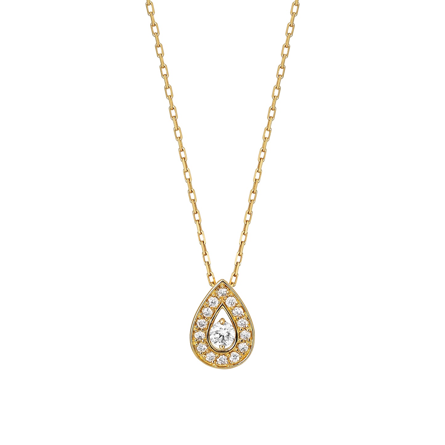 18K Diamond Eternal Dew Drop Necklace (Yellow Gold) - Product Image