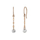 10K Petal Chain Wire Earrings (Rose Gold) - Product Image