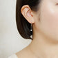 10K Petal Chain Wire Earrings (Rose Gold) - Model Image