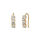 10K 3-Stone Wire Earrings (Yellow Gold) - Product Image