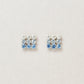 10K 9-Stone Stud Earrings (White Gold) - Product Image