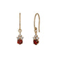 10K 3-Stone Circle Wire Earrings (Yellow Gold) - Product Image