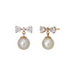 10K Ribbon Shell Pearl Wire Earrings (Rose Gold) - Product Image