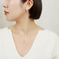 10K Ribbon Shell Pearl Wire Earrings (Rose Gold) - Model Image