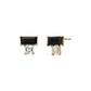 18K/10K Onyx White Topaz Square Stud Earrings (Yellow Gold) - Product Image