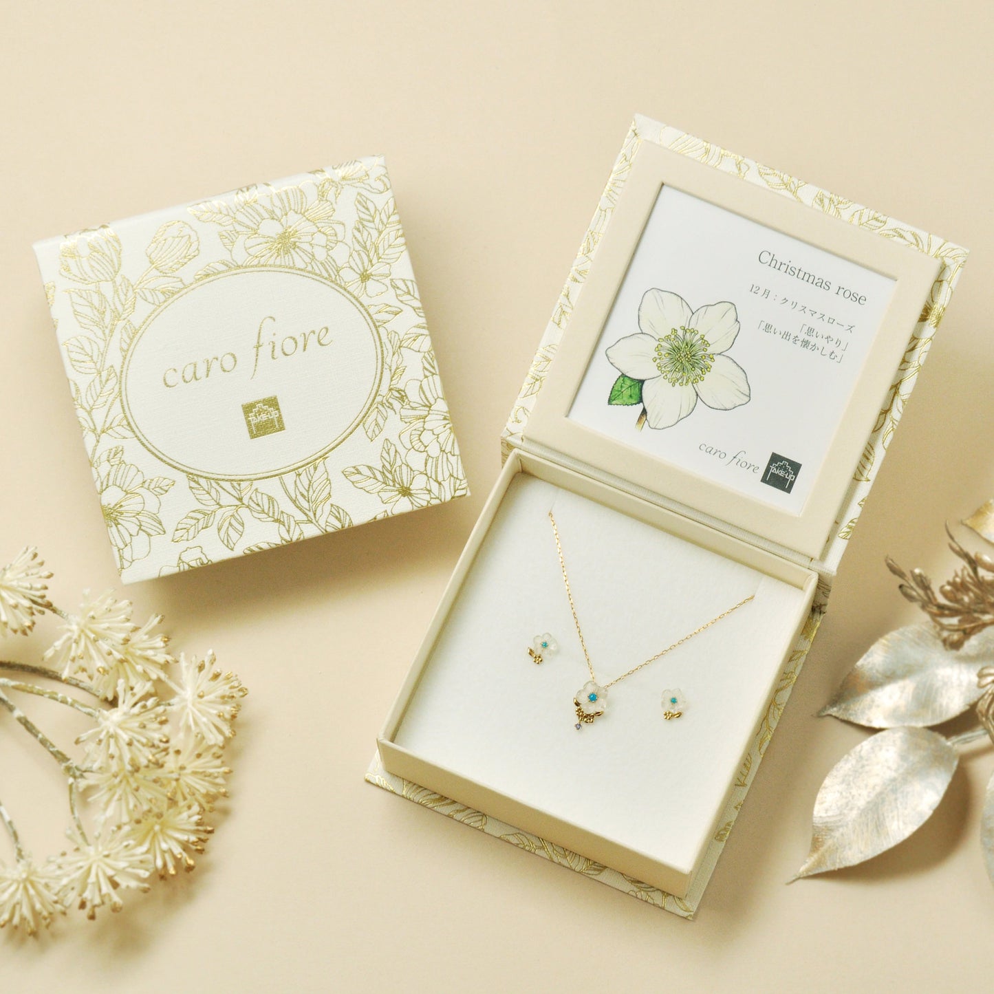 [Birth Flower Jewelry] December - Christmas Rose Necklace (10K Yellow Gold)