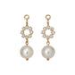 [Palette] 10K Freshwater Pearl x Cubic Zirconia Charms (Yellow Gold) - Product Image