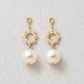 [Palette] 10K Freshwater Pearl x Cubic Zirconia Charms (Yellow Gold) - Product Image