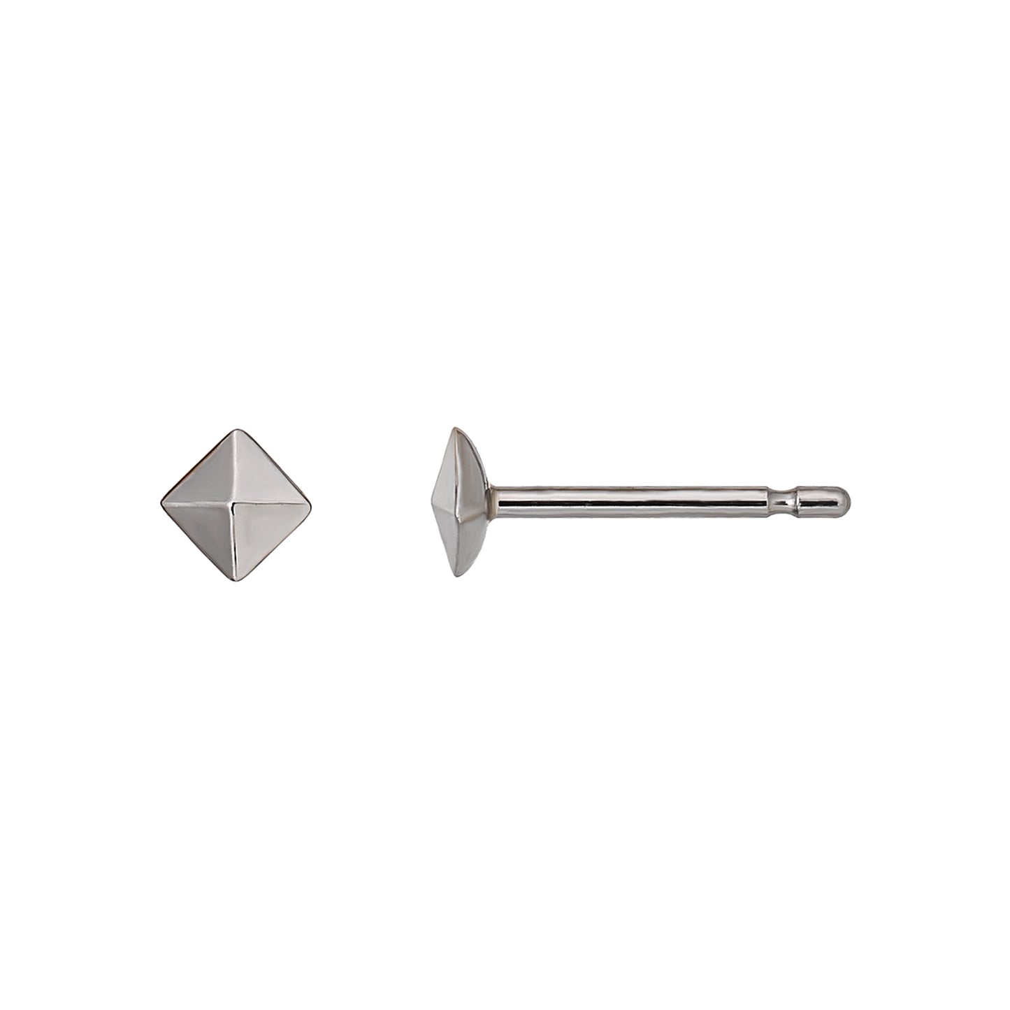 [Second Earrings] Platinum Stud Earrings (4mm) - Product Image