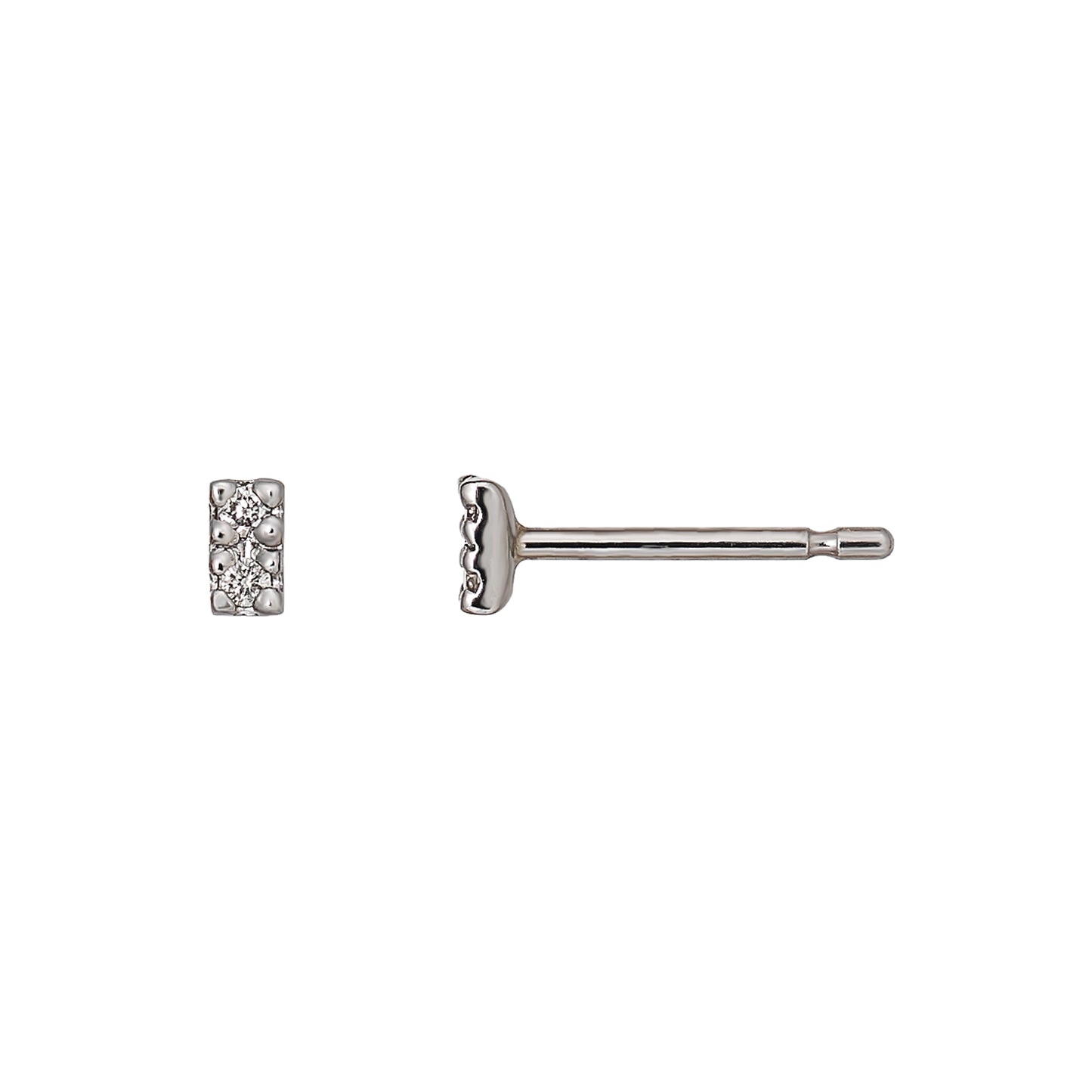 [Second Earrings] Platinum Diamond 2-Stone Bar Earrings 0.04ct - Product Image