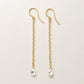 Gold Filled White Topaz Dangle Earrings - Product Image