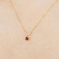 925 Sterling Silver Garnet Heart Swinging Necklace - Model Image