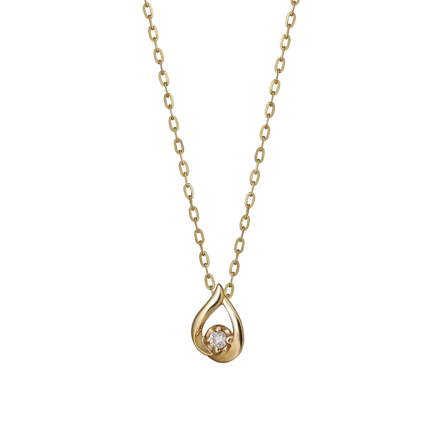 10K Diamond Dew Drop Necklace (Yellow Gold) - Product Image