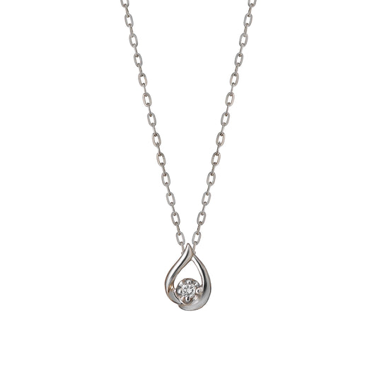 10K Diamond Dew Drop Necklace (White Gold) - Product Image