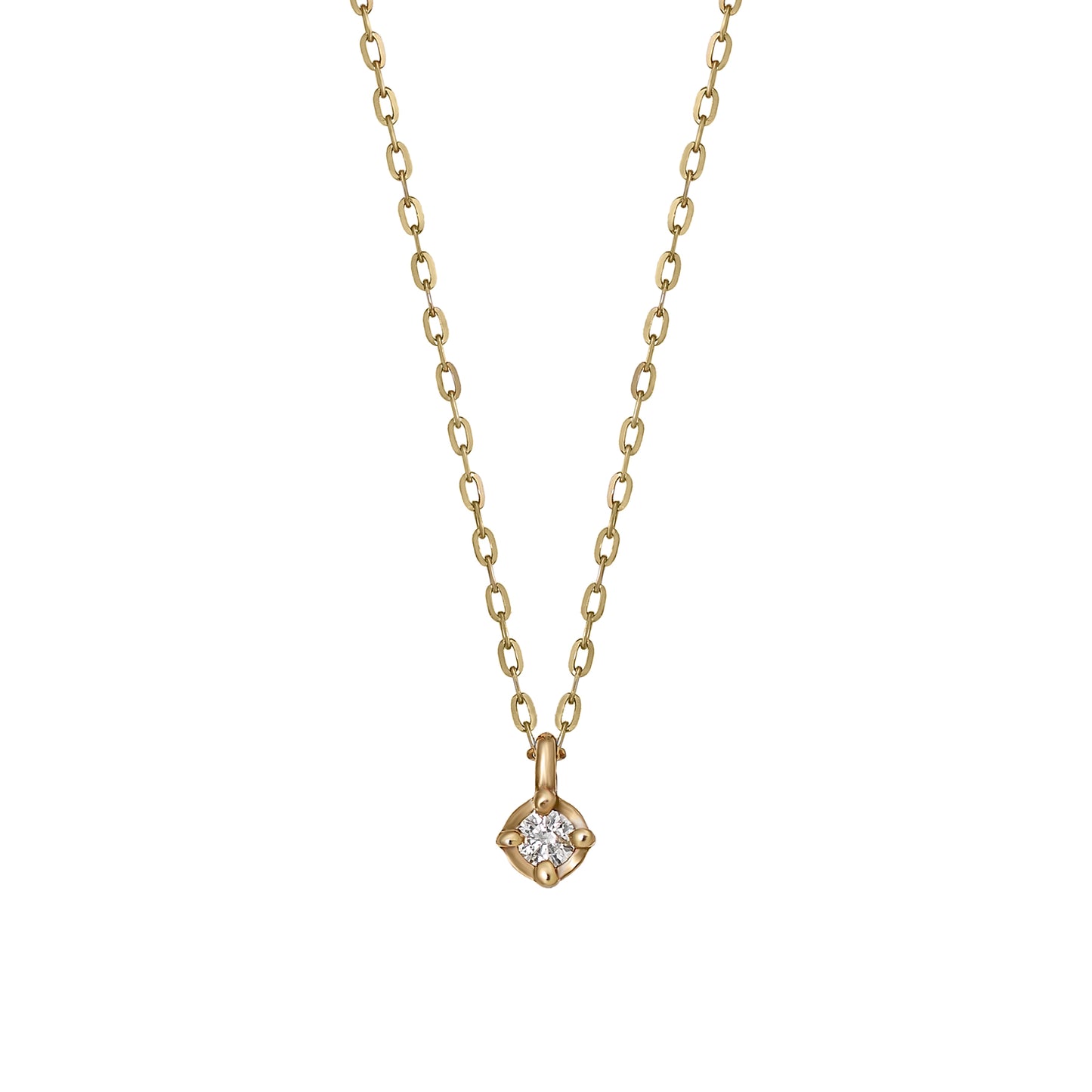 10K Diamond Petit Solitaire Necklace (Yellow Gold) - Product Image