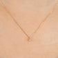 10K Diamond Petit Solitaire Necklace (Rose Gold) - Model Image