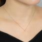 10K Diamond Petit Solitaire Necklace (Rose Gold) - Model Image