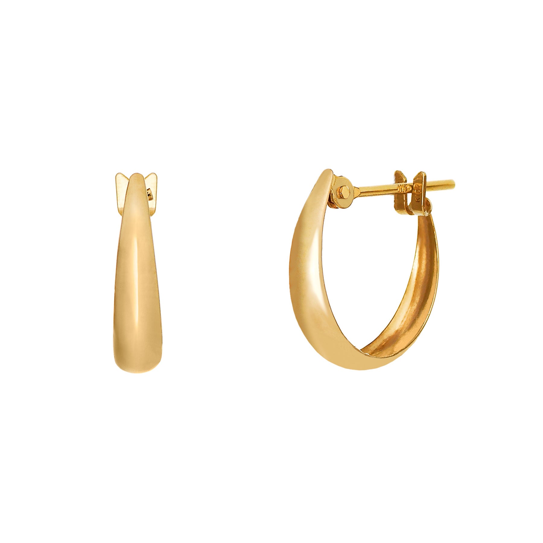 18K/10K Yellow Gold Chunky Hoop Earrings - Product Image